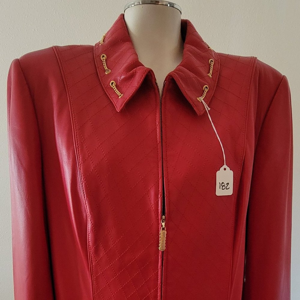 Beautiful St. Johns Sport Red Leather Jacket